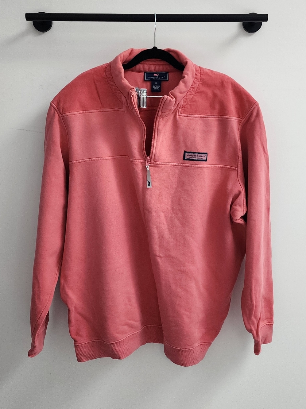 Vineyard Vines Men’s Coral Quarter Zip Sweatshirt